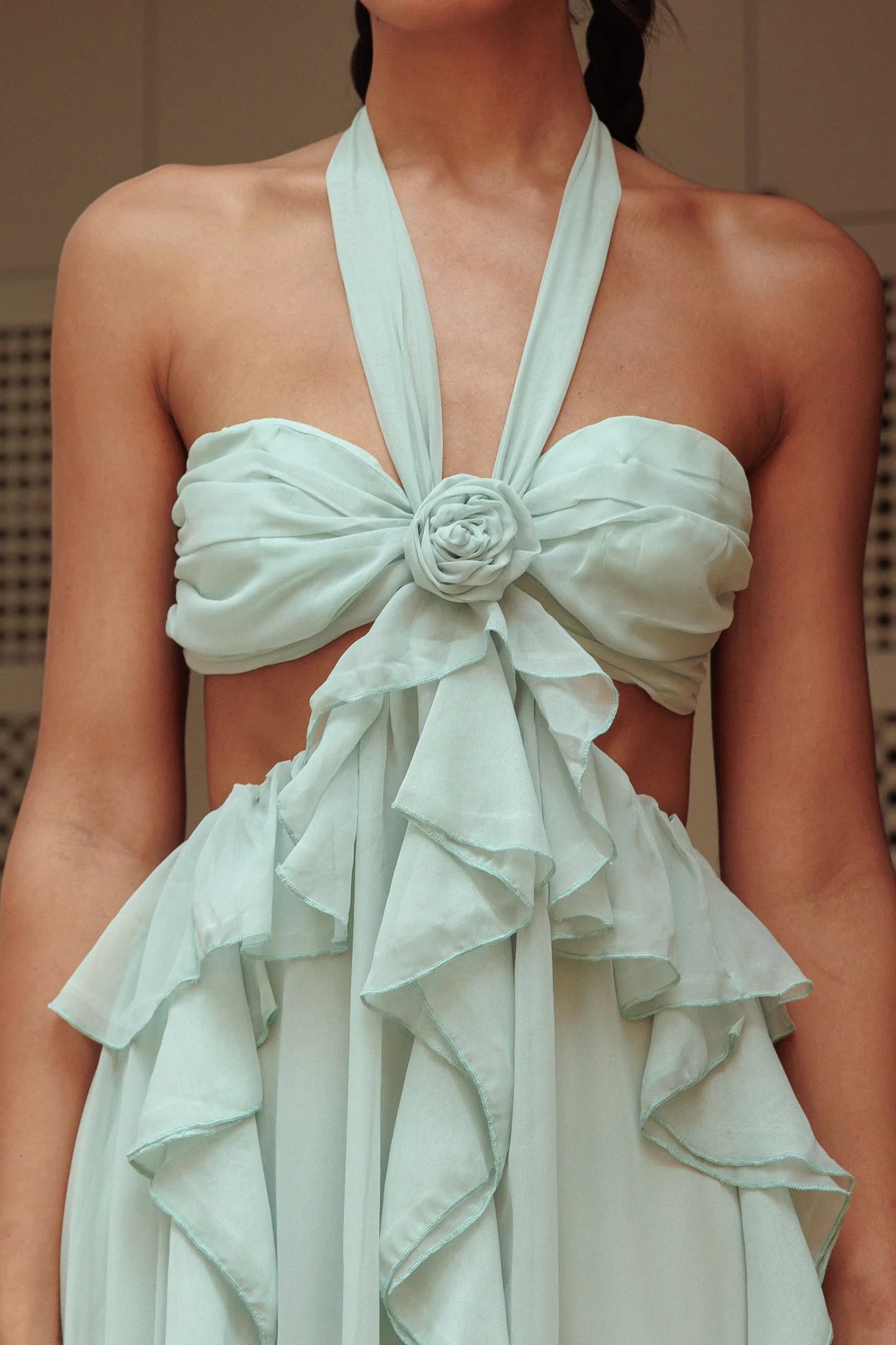 Santiago Cut-Out Ruffle Maxi Dress - Selfie Leslie