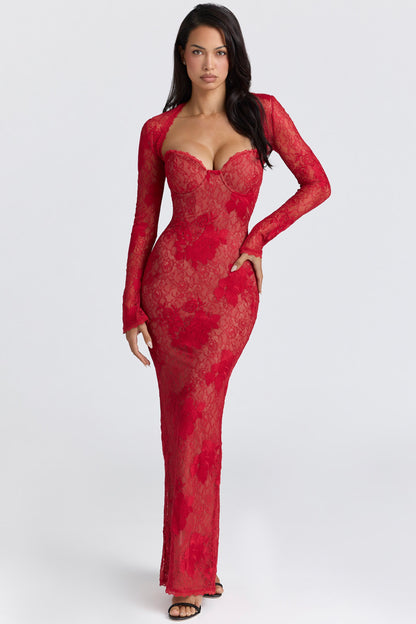 Lucienne Lace Embroidered Maxi Dress - House of CB