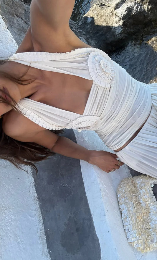 The Dante Spiral Halter Top and Camille Maxi Skirt Set - Bec & Bridge