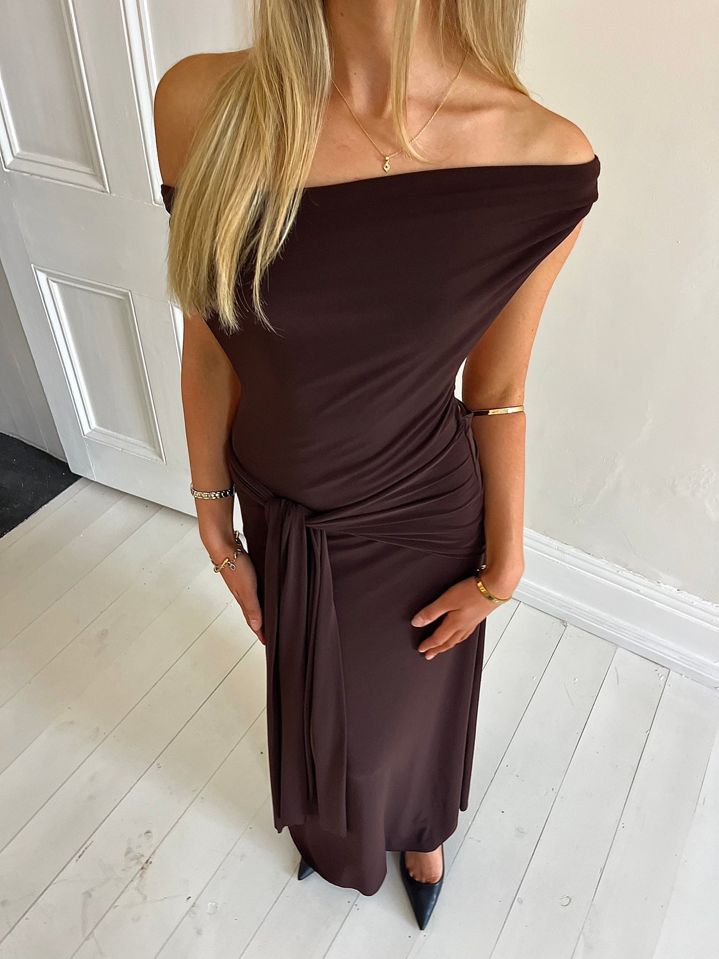 Nadia maxi dress brown - Lamarie