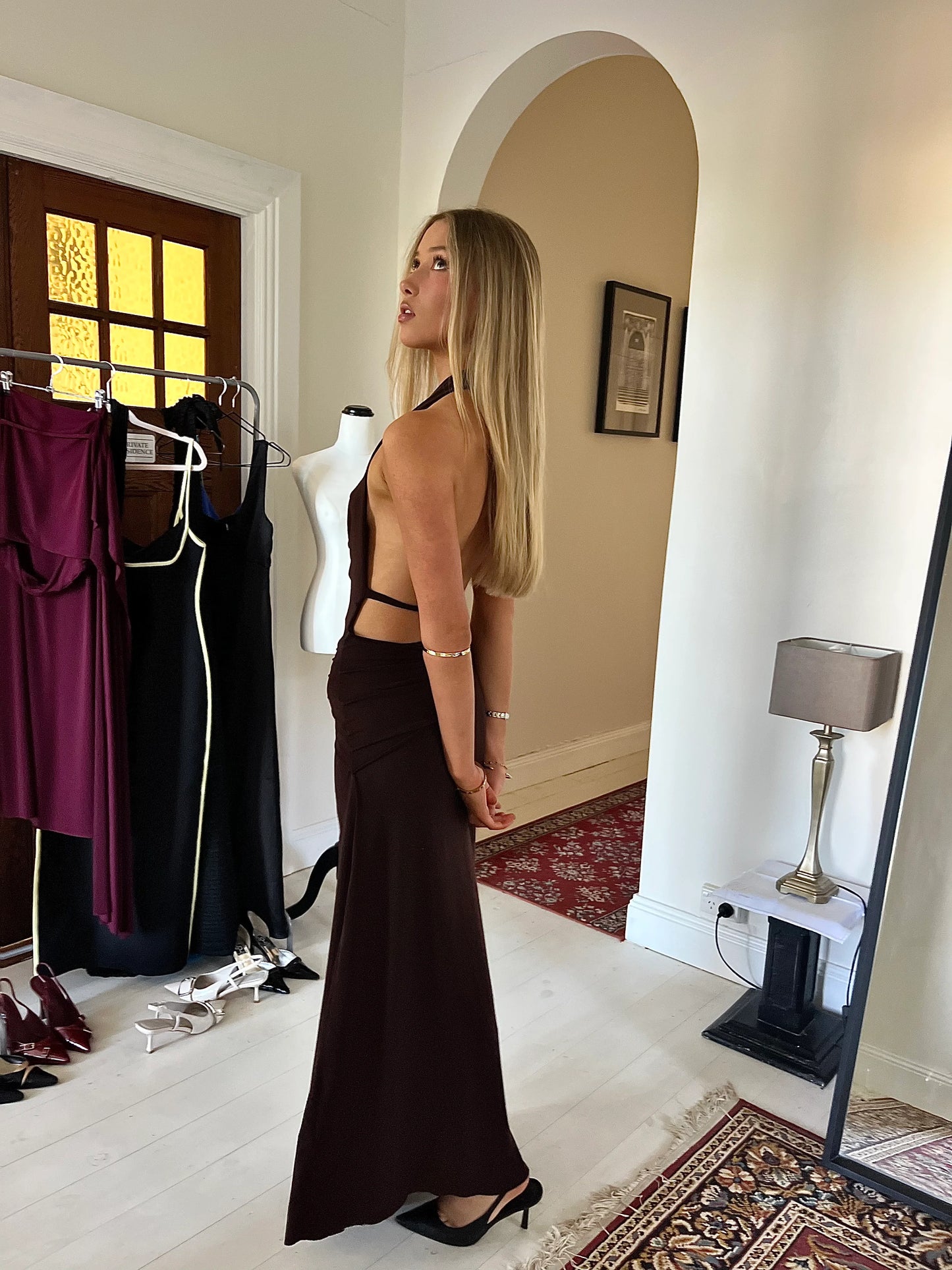 Nadia maxi dress brown - Lamarie